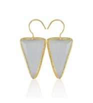 Kadir Jewellery 22 Ayar Altın Kaplama Vintage Küpe -El İşçiliği Ve Hipoalerjenik Küpe (Gri)