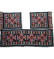 Antik Kilimden Serme Oto Kılıfı Takımı, binek araçlar için, 3 Parça 40x130cm (Siyah)