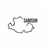 Samsun Harita Araba Sticker siyah 17x10 CM (Siyah)