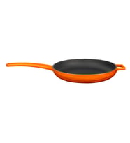 Lava Döküm Yuvarlak Kızartma Tavası Döküm Demir Yekpare Saplı  Çap(Ø)20cm. (Turuncu)