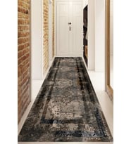 Dijital Baskılı Kaymaz Taban Yıkanabilir Modern Yolluk Ve Koridor Halısı NDU-SD-278 (Kahverengi)