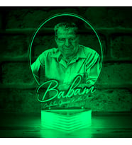 Kişiye Özel Babaya Hediye, Fotoğraflı 3D Lamba (Yeşil)