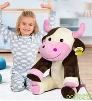Harika Peluş 110 cm Oturan İnek (Kahverengi)