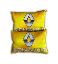 Renault Uyumlu Dijital Baskılı Araç Seyahat Boyun Yastık  2'li Set (Sarı)