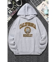 Unisex California Baskılı Sweatshirt (Gri)