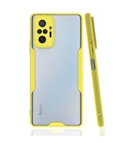 Xiaomi Redmi Note 10 Pro Kılıf ​​kamera Korumalı Arkası Şeffaf Silikon (Sarı)