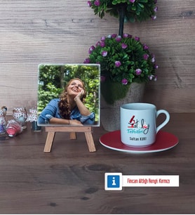 Patoloji Teknikeri Fotoğraflı Dekoratif Taş, Ahşap Altlıklı Türk Kahvesi Fincanı Hediye Tıp Bayramı Hediyesi (Model 3)