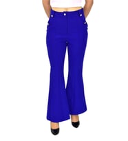 Kadın İspanyol Paça Pantolon BGL-ST03692 (Saks)