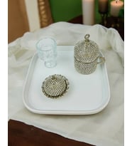 Bliss Nişan Damat Kahve Tepsisi (Beyaz)