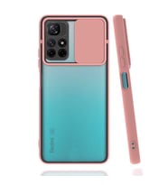 Xiaomi Poco M4 Pro 5G Kılıf Lensi Sürgülü Kamera Koruyucu Kılıf (Pembe)