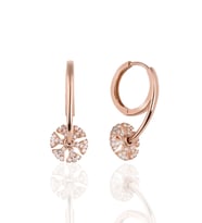 925 Ayar Gümüş Rose Kaplama  Halkalı Model  Küpe (Rose)