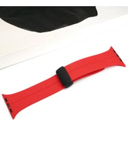 Ally Apple Watch 7-8 45mm 6-5-4 44mm Manyetik Uçlu Silikon Kayış Kordon 3-2-1 42mm (Kırmızı)