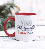 Matematik Öğretmeni Tasarımlı Kişiye Özel Kupa Bardak (Kırmızı)