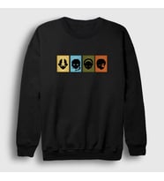 Presmono Unisex Beyaz Chars Anime Avatar The Last Airbender Sweatshirt 262342tt (Siyah)