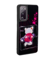 Galaxy S20 FE Kılıf Parlayan Kabartmalı İkonik Figürlü Amas Silikon Kılıf (Siyah)