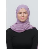 Kadın Pratik Kırışık Krinkıl Mira Tesettür Şal (Açık Lila)
