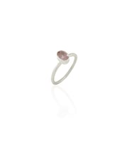 Kadir Jewellery 925 Ayar Gümüş Kaplama Zirkon Taşlı  Kadın Minimal Yüzük (Pembe)