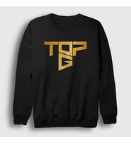 Presmono Unisex Beyaz Logo Topg Andrew Tate Sweatshirt 448768tt (Siyah)