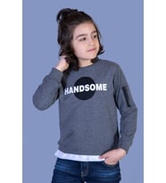 Toontoy Erkek Çocuk Handsome Baskılı Sweatshirt (Antrasit Melanj)