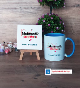 Matematik Öğretmeni Dekoratif Taş, Kupa Bardak Kırmızı Hediye Öğretmenler Günü Hediyesi (Model 3)
