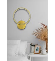 Aura Modern Tasarım Gün Işığı Ledli Hol - Banyo - Mutfak - Salon Led Duvar Aplik (Eskitme Altın)