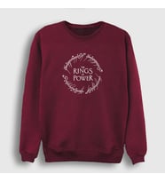 Presmono Unisex Beyaz V2 Yüzüklerin Efendisi Güç Yüzükleri Rings Of Power Sweatshirt 363339tt (Bordo)