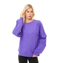Kadın Oversize Sweat Kol Detaylı Su Yeşili (Mor)