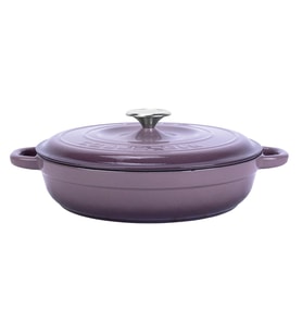 Lava Döküm Yuvarlak Çok Amaçlı Yayvan Tencere New Heritage Serisi Çap(Ø)28cm. (Mor)