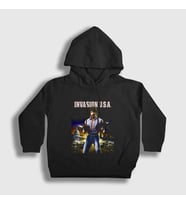 Presmono Unisex Çocuk Beyaz invasion Chuck Norris Kapüşonlu Sweatshirt 257231tt (Siyah)