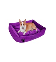 Kedi & Küçük Irk Köpek Yatağı Yıkanabilir Yüksek Kaliteli Kumaş Pati Işlemeli 40x50 (Pembe)