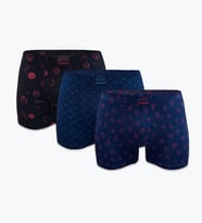 Malabadi Desenli Modal Erkek Boxer 3 Adet 3M251 (Bordo-Lacivert)