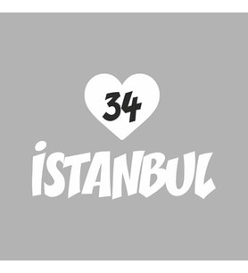 Kalpli 34 İstanbul Araba Sticker siyah 20x15 CM (Beyaz)