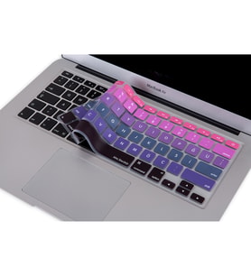 Laptop MacBook Air Pro Klavye Koruyucu 13-15-17inc İngilizce/Türkçe USTip A1466 (Pembe-Mavi)