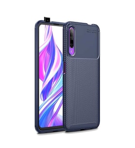 Huawei P Smart Pro 2019 Kılıf Karbon Silikon Case (Lacivert)