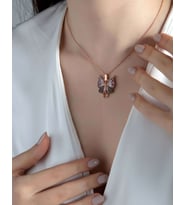 Kişiselletişirilebilir Gümüş Kelebek Kolye (Rose)