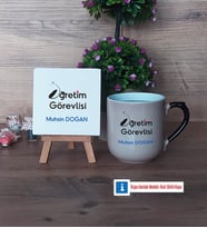 Öğretim Görevlisi Dekoratif Taş, Kupa Bardak Kırmızı Hediye Öğretmenler Günü Hediyesi (Model 9)