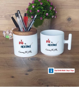 Diş Hekimi Kalemlik, Kupa Bardak T Kişiye Özel HediyeDiş Hekimine Diş Hekimleri Günü Hediyesi (Model 1)