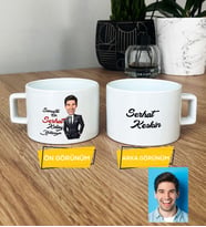 Kişiye Özel Karikatürlü Kolay Yetişmiyor Hediye Lüks Fincan Erkek Sevgiliye Abiye Babaya Doğum Günü Hediyesi (Beyaz)