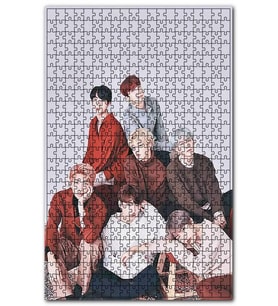 Cakapuzzle BTS Koreli Gençler Masum Yüzler Puzzle Yapboz MDF (Ahşap) (500 Parça)