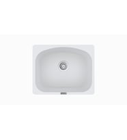 POLEX Cristalüx Granit Eviye P-OL60 Tezgah Altı Ve Tezgah Üstü Kare Mutfak Evyesi 60x49,5cm (Beyaz)