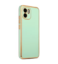 Xiaomi Redmi A1 Kılıf Zore Bark Kenarları Altın Renk Kılıf (Açık Yeşil)