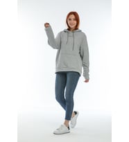Süperlife Kadın Kapüşonlu Oversize Brooklyn Baskılı İnce Sweatshirt SPR22SWK161 (Gri-Melanj)