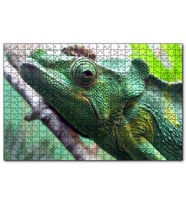 Cakapuzzle Daldaki Bukalemun Yakın Çekim  Puzzle Yapboz MDF (Ahşap) (255 Parça)
