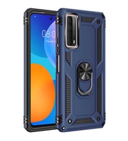 Huawei P Smart 2021 Kılıf Yüzüklü Zırh Tank Vega (Mavi)