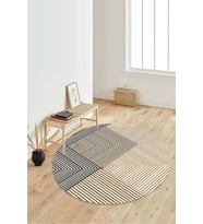 Dijital Baskılı Kaymaz Taban Yıkanabilir Yuvarlak Salon Halısı Koridor Halısı Paspas NDY-SD-1024 (Kahverengi)
