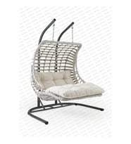 Capri Swing Bodrum Double Çiftli Rattan Bahçe Salıncağı  Rehome (Camel)