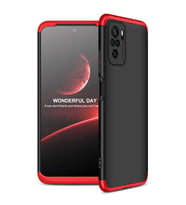 Xiaomi Redmi Note 10 Kılıf Zore Ays Full Koruma Kılıf (Siyah-Kırmızı)