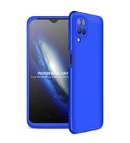 Samsung Galaxy M12 Kılıf 3 Parça Slim Sert Silikon Kapak AYS (Mavi)