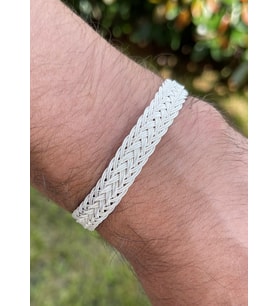 Gümüş Kazaziye El Örgüsü Bileklik BIL2008 : Siyah - 18 cm : Siyah - 17 cm : Siyah - 21 cm (Gümüş)