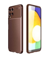 Galaxy M32 Kılıf Zore Negro Karbon Tasarım Silikon Kılıf (Kahverengi)
